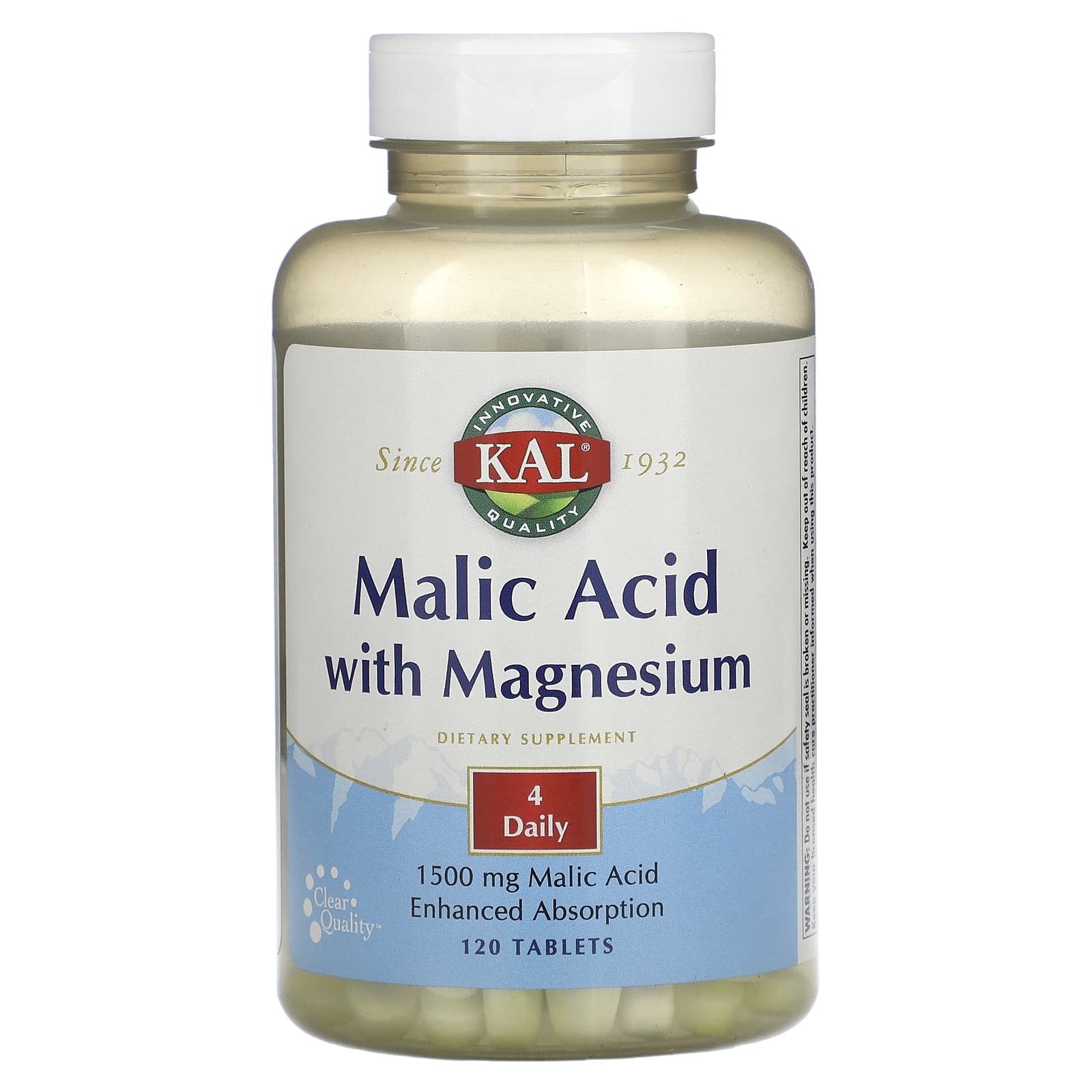 Kal, Malic Acid with Magnesium, 120 Tablets UPC 021245745907 | HiLife Vitamins